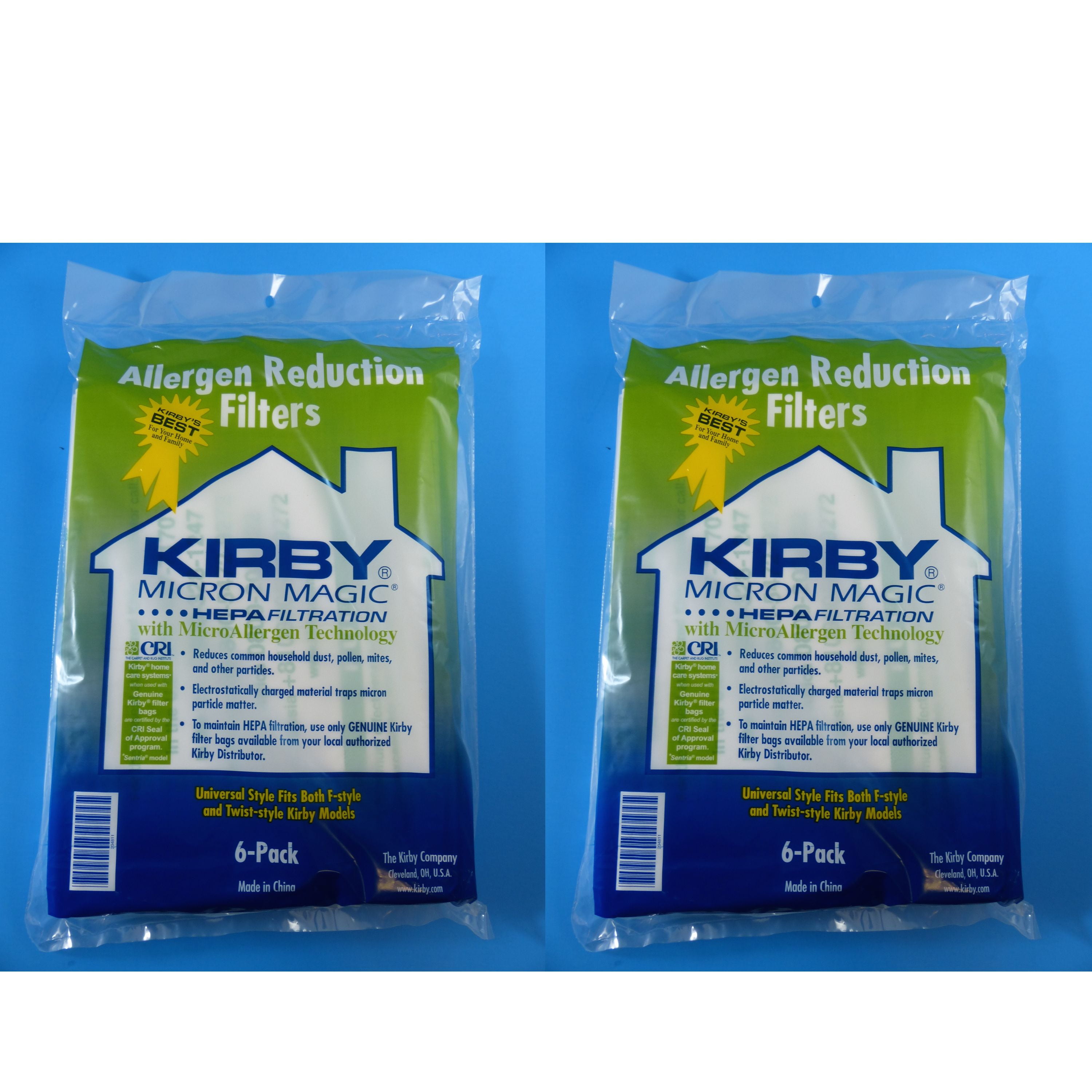 Kirby Vacuum Bags 204811 HEPA White Cloth Allergen Reduction Filter Bag