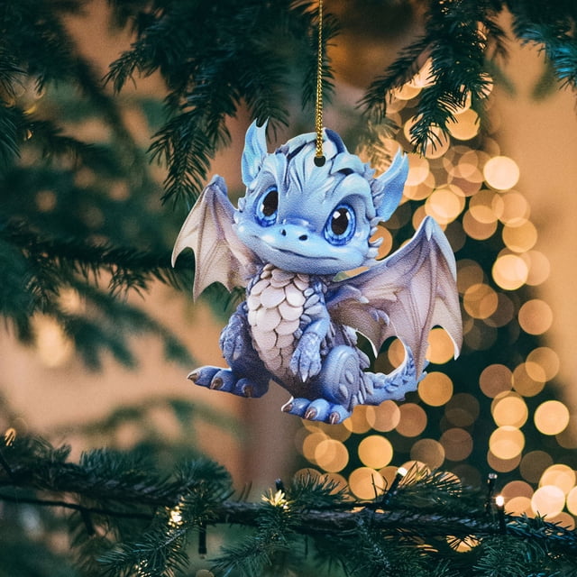 2D Adorable Flying Baby Christmas Tree Hanging Ornament Unique Festive Design for Holiday Decorations