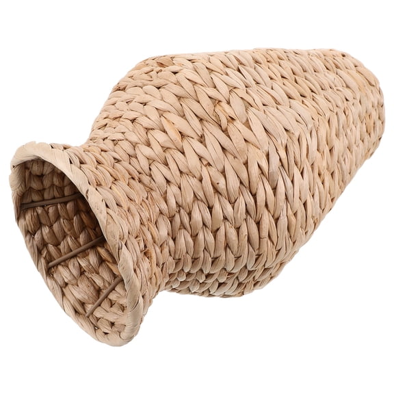 ELAYARD Handcrafted Beige Straw Vase for Table Decoration with Rustic Vintage Style