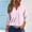 3-Pink, variant on Women's Hoodless Sweatshirt Pink Polka Dot Print Casual Blouse Women's 3-Button 3/4 Sleeve Top Women Blending Sweatshirt