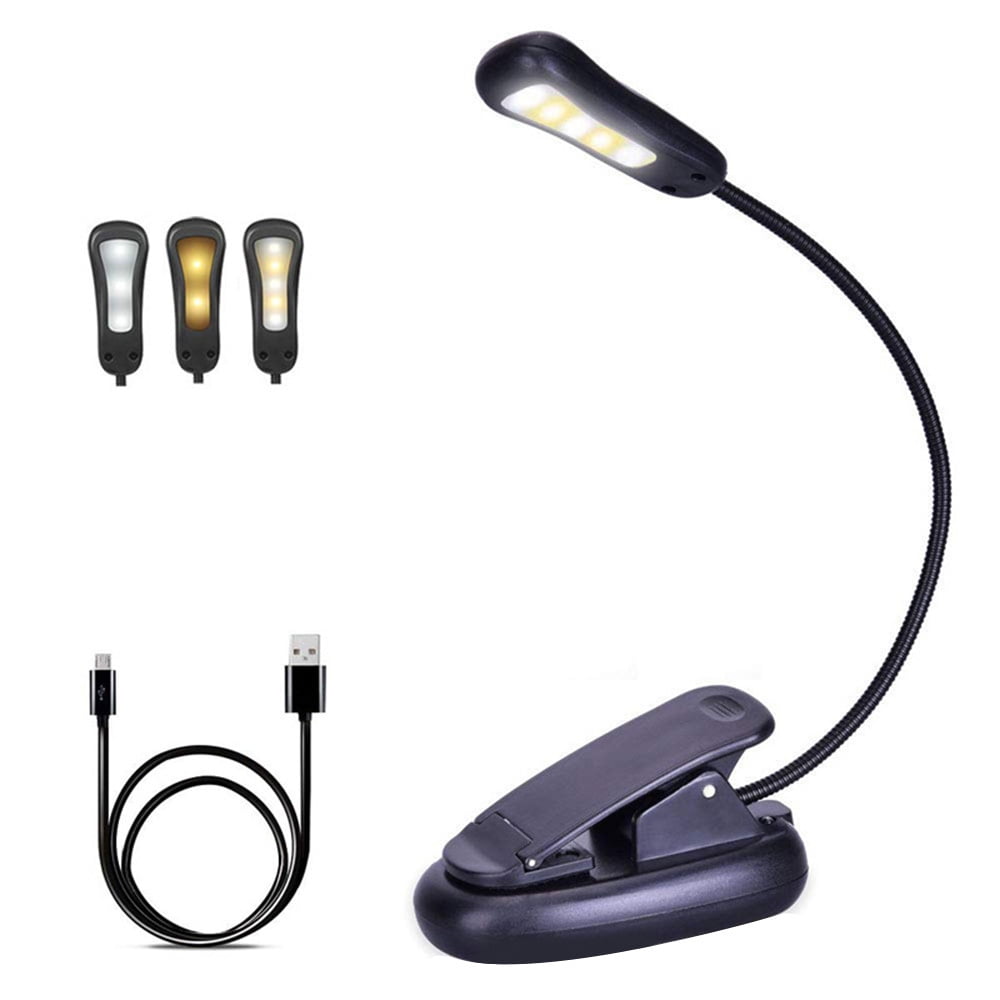 Small Clip On Light 5 LED Dimmable Reading Lamp With Flexible Gooseneck ...