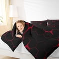 thumbnail image 4 of jejeloiu Red Black Twin Comforter Sets,Abstract Geometric Hexagon Bedding Set For Men Women Reversible 2 Pieces, 4 of 8