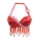 thumbnail image 3 of de Danza de Vientre con Lentejuelas Borlas de Flecos Ajustabe Top Brillante Ropa de Disfraz para de Halloween Rojo M BLESIY Sujetador de traje de baile, 3 of 8