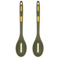 thumbnail image 2 of Heat Resistant Silicone Serving Spoon Set 2pcs Long Handle Flexible Nonstick Kitchen Colander Spoons for Family, Restaurant, Buffet, Cooking and, 2 of 5
