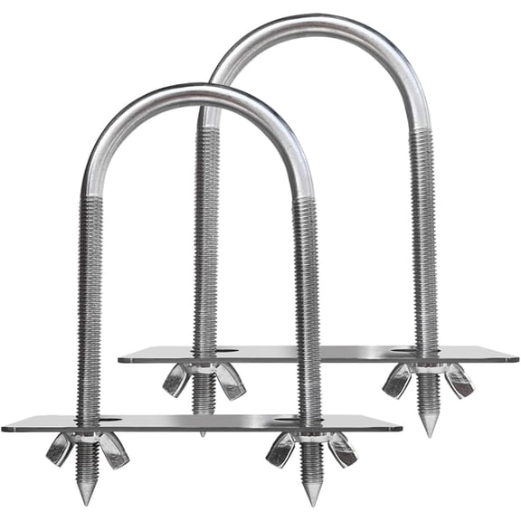 Rotisserie Fork U-Bolt 304 Stainless Steel 2pcs for Rotisserie Grill, 5.5 Inches Long Meat Trussing Accessories, 2.7 Inch Wide Spit Rod Capacity Rotisserie Parts for Whole BBQ Pig, Hog