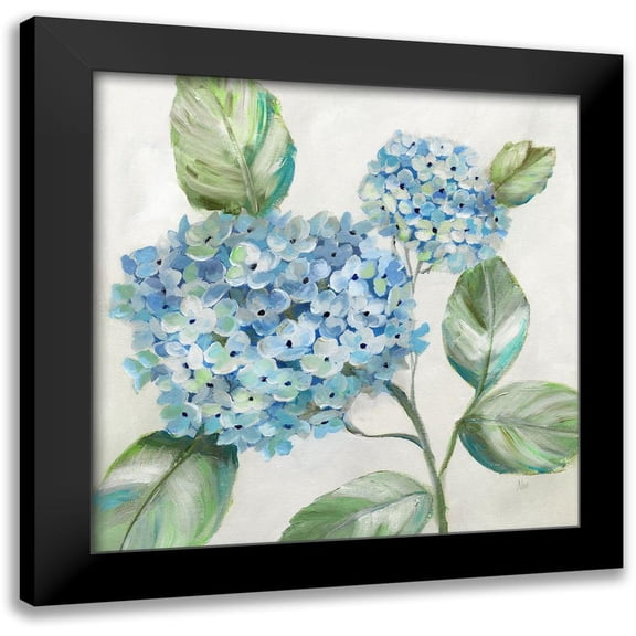 Nan 12x12 Black Modern Framed Museum Art Print Titled - Hydrangea Beauty II