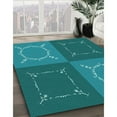 thumbnail image 3 of Ahgly Company Machine Washable Indoor Square Transitional Dark Turquoise Green Area Rugs, 6' Square, 3 of 7