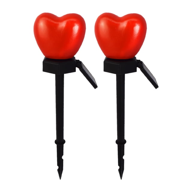Luces de estaca Luces solares LED en forma de corazón Luces de estaca de jardín al aire libre Luces de fiesta de boda blancas cálidas Lámpara de paisaje impermeable Lámpara decorativa de encendido / a Abanopi Luces de estaca