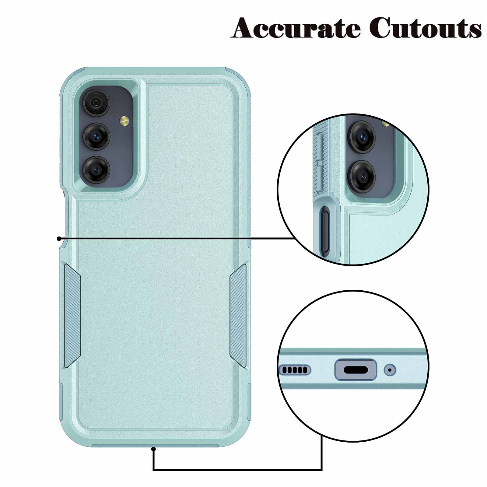 Samsung Galaxy A16 Case,Sturdy Phone Case for Galaxy A16 2025 6.7 inch,Njjex Shockproof Protection Heavy Duty Armor Hard Plastic & Rubber Rugged Bumper 2-in-1 Case Cover-Green