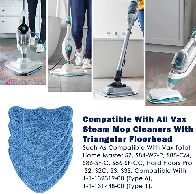 To fit 6 x Vax S86-SF-C SF-B SF-T Steam Mop Microfibre Washable Cleaning Pads 