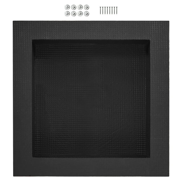 KFFKFF Niche de Douche Prête pour les Carreaux, 16 Pouces x 16 Pouces, Rangement à une Tablette, Niche d'Angle Carré à Insérer dans le Mur, Scellée pour la Protection, Rangement Contemporain pour Savon pour Douche Salle de Bain, Noir