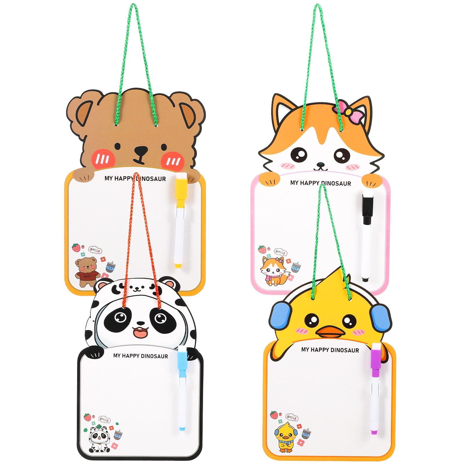 Dry Erase Board Kids, 4Pcs Cartoon Writing Boards Kids Graffiti Writing