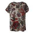 thumbnail image 4 of Puntoco Moda Casual Manga Corta Impreso O-Cuello Blusa Camiseta Suelta Señoras tops Puntoco Puntoco-4941, 4 of 5