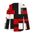 thumbnail image 5 of Sakmal Womens Blouses Garnet Button Down Cute Shirts Collared Long Sleeve Color Block Tops for Women, 5 of 5