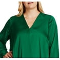 thumbnail image 2 of Vince Camuto Women's Wrap Front Hammered Satin Blouse Green Size 1X, 2 of 3