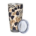 thumbnail image 2 of 20oz Car Cup Three-Piece Set Of Single Silver Edge No Smell Easy To Carry Heat Preservation For Daily Car Sports Travel Tiger Skin Print Style Dimgray_4, 2 of 8