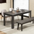 thumbnail image 4 of Costway 63" Dining Table Rectangular Modern Kitchen Table For 6 People Home Furniture Gray, 4 of 7