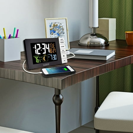 La Crosse Technology Color Alarm Clock With Temperature And Usb Port