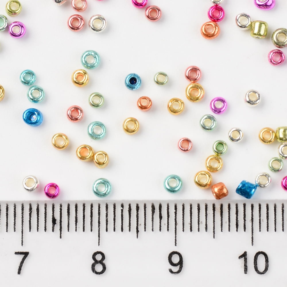 12/0 Plated Glass Seed Beads Round Hole Round Mixed Color 12/0 2~2.5x1.5~2mm Hole: 0.8mm about 450g/bag