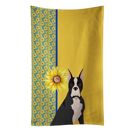 Summer Sunflowers Black Boxer Kitchen Towel
