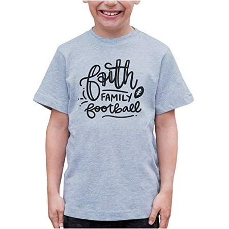 

7 ate 9 Apparel Kid s Faith Family Football Grey T-Shirt
