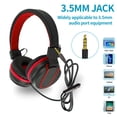 thumbnail image 6 of Kids Headphones Wired Headphone with Microphone Control Folding On-Ear 3.5mm Headset for Kids, Girls, Boys, Children, Foldable Headsets for School Tablet (Black/Red), 6 of 6