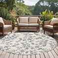 thumbnail image 4 of Navy Blue Leaves Round Area Rug 6Ft Washable Circle Rugs for Bathroom Office, Vintage Summer Botanical Farmhouse Rustic Non-Slip Carpet Floor Mats Indoor Outdoor Carpet Runner Aesthetic Home Decor, 4 of 8
