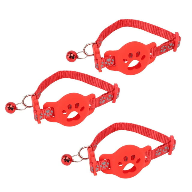 Collier Réfléchissant pour Chat avec Clochette, Support de Collier pour Chaton Réglable Anti-Perte, Ensemble de 3 Pcs, pour Visibilité Nocturne