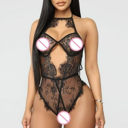 

Babydoll Lingerie For Women Underwear Sexy Lace One-Piece Lingerie Babydoll Deep V Teddy Bodysuit Underwear