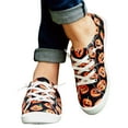 thumbnail image 7 of IUJSOY Womens Slip on Canvas Sneaker Low Top Walking Shoes Pumpkin Ghost Print Flat Fashion Sneakers, 7 of 7