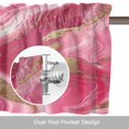 thumbnail image 6 of Pink Gradient Marble Valance Curtain Gold Foil Window Valances Rod Pocket Short Curtains Window Treatments for Kitchen Bedroom Bathroom Laundry 42" x 18", 6 of 9