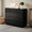 Black, variant on White Dresser with 8 Storage,TV Stand Natural Oak 8 Drawer Dresser,Storage Nightstand for Living Room Bedroom TV Stand