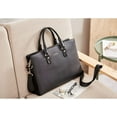 thumbnail image 7 of Leather Lawyers Briefcase Shoulder Laptop Business Slim Bags for Men & Women Black, 7 of 7
