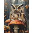 thumbnail image 1 of Qisvanset 12x16 Inch Owl Mushroom Rainy Forest Canvas Wall Art, Whimsical Woodland Wildlife Home Wall Decor, 1 of 8