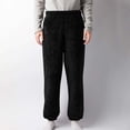 thumbnail image 4 of Men's Fuzzy Plush Flannel Pajama Pants, Fleece Fluffy Pj Pants for Men, Warm Winter Cozy Lounge Sleepwear Bottoms Size XL Black, 4 of 8