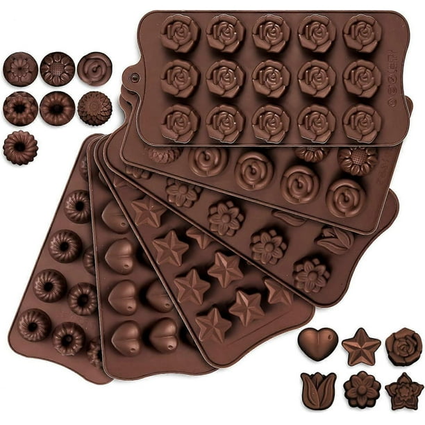 6pcs Silicone Chocolate Molds, Chocolate Candy Mold, Cake Chocolate Making Molds Hard Chocolate Molds Kit for Men, Women Baking
