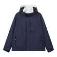 thumbnail image 1 of WRKEKC Men's Slim Fit Hooded Jacket with Adjustable Drawstring and Contrast Stitching, Urban Utility Coat for Modern Commute Navy M, 1 of 3