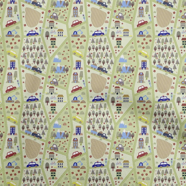 oneOone Rayon Light Green Fabric Travel Sewing Craft Projects Fabric Prints By Yard 56 Inch Wide