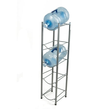 Space Saver Utility Jugs - Mind Reader 5 Tier Water Cooler Jug Rack, Silver