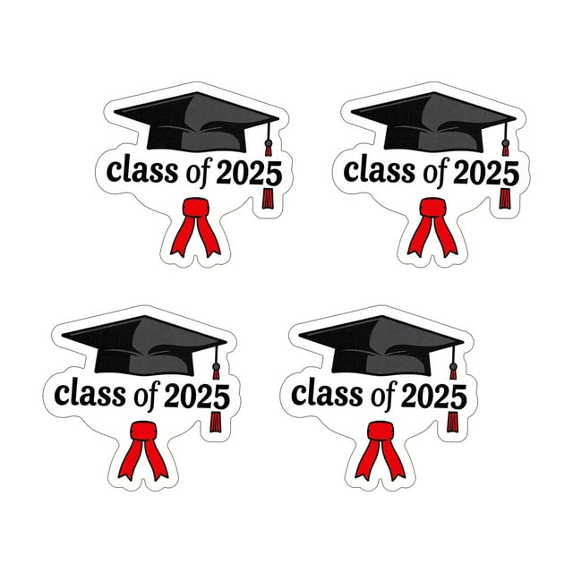 Binwennn 4Pcs Graduation Season Stickers Classic Graduation Cap Pattern Sticker For Cards Invitations For Graduation Party B Pronoun Stickers Photo Props for Toddlers Random Stickers Pack Gaming