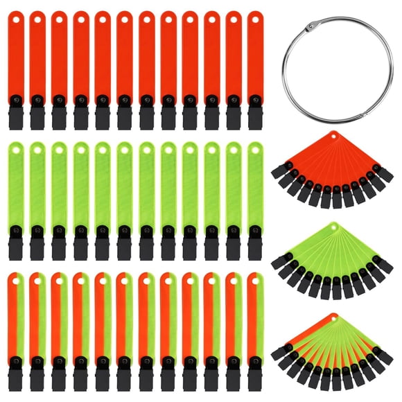 36 marcadores de senderos reflectantes para senderismo, uso al aire libre, clips de cinta reflectante fluorescente, clips de PVC para marcadores de senderos.
