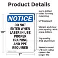 thumbnail image 2 of (2 Pack) Do Not Enter When Laser In Use OSHA Notice Sign 7 Inch X 10 Inch Indoor / Outdoor Rust-Free Aluminum Metal Signs for Workplace, Workshop, and Construction Site, Made in the USA, 2 of 8