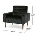 thumbnail image 3 of Nelson Velvet and Tanoak Armchair, 3 of 6