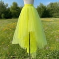 thumbnail image 4 of Elegant Layered Mesh Skirt with Asymmetrical Hem High Waist Flowy Chiffon Tiered Ruffle Design for Women, 4 of 4