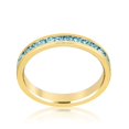 thumbnail image 2 of Stylish Stackables Aqua Crystal Gold Ring, 2 of 4