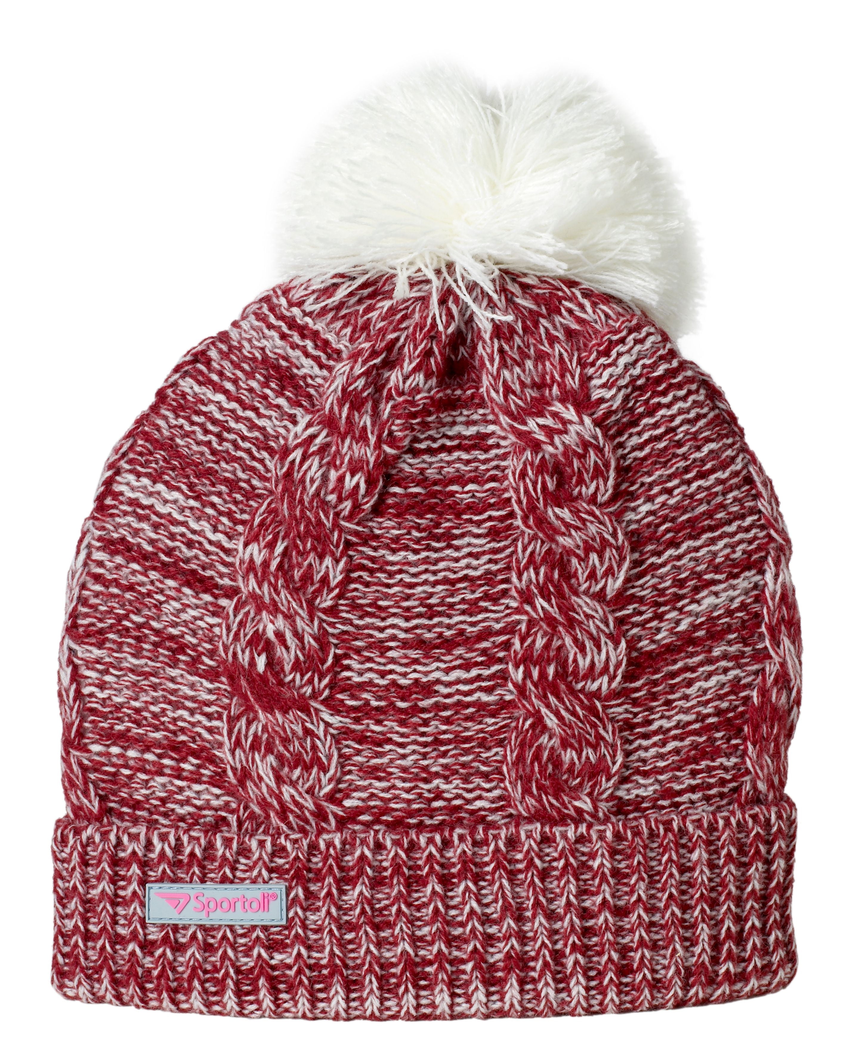 Sportoli Women/’s Girls/’ kids 3-Piece Cable Knit Cold Weather Set Hat Scarf Glove