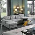 thumbnail image 3 of Allan Upholstered Sleeper Sectional Sofa Light Gray, 3 of 5