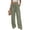 Green, variant on Delconic Women’s Striped High Waist Loose Fit Casual Pants with Elastic Waistband and Drawstring Relaxed Straight Leg Trousers Black L