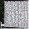 thumbnail image 3 of Ambesonne Fruits Shower Curtain, Strawberries Flowers Cherry, 69"Wx70"L, Dark Coral and Fern Green, 3 of 4