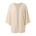 thumbnail image 3 of Womens Lightweight Cardigan Knit 3/4 Batwing Sleeve Cardigan Casual Soft Open Front Cardigan Beach Cover Up Top Womens Sweaters Fall Cardigan Fall Cardigans Light Cardigans for Women Summer Tan, 3 of 3
